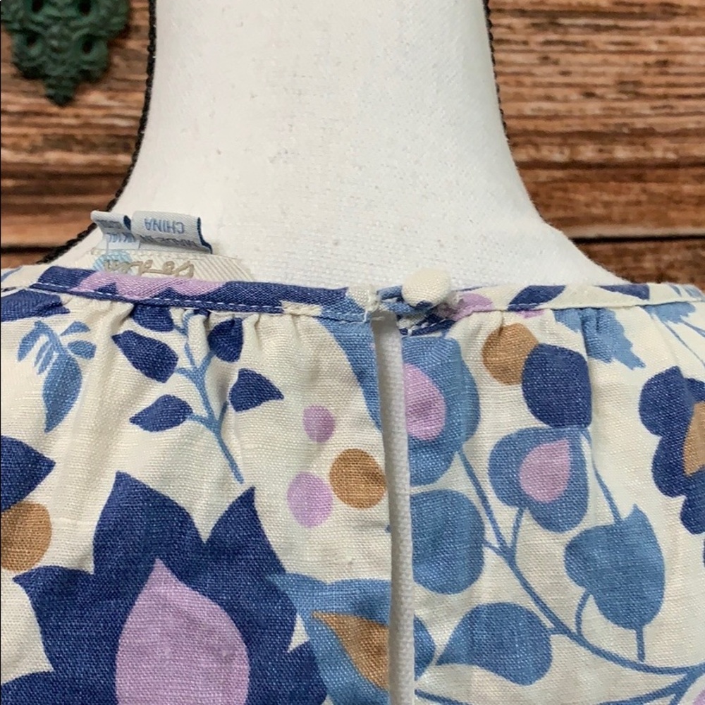 Boden• Floral Linen Cap Sleeve Dress - Picture 6 of 7
